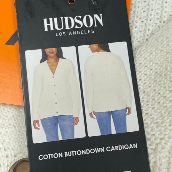 Hudson Los Angeles XXL Cotton Buttondown Cardigan White NWT 6532 - Picture 5 of 9